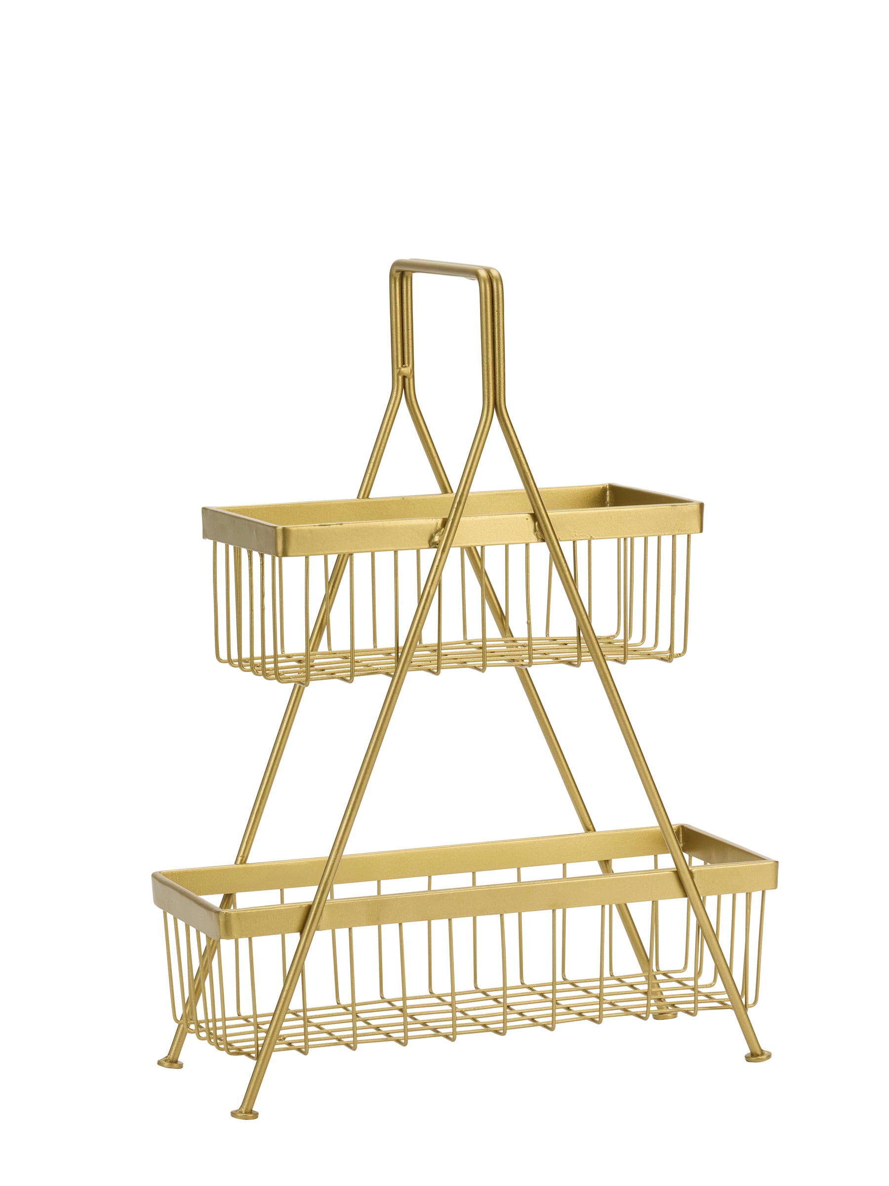 Iron basket rack - Brass Coloured