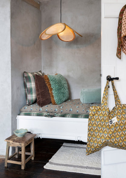 Natural Wool Cushion - Mustard, Beige