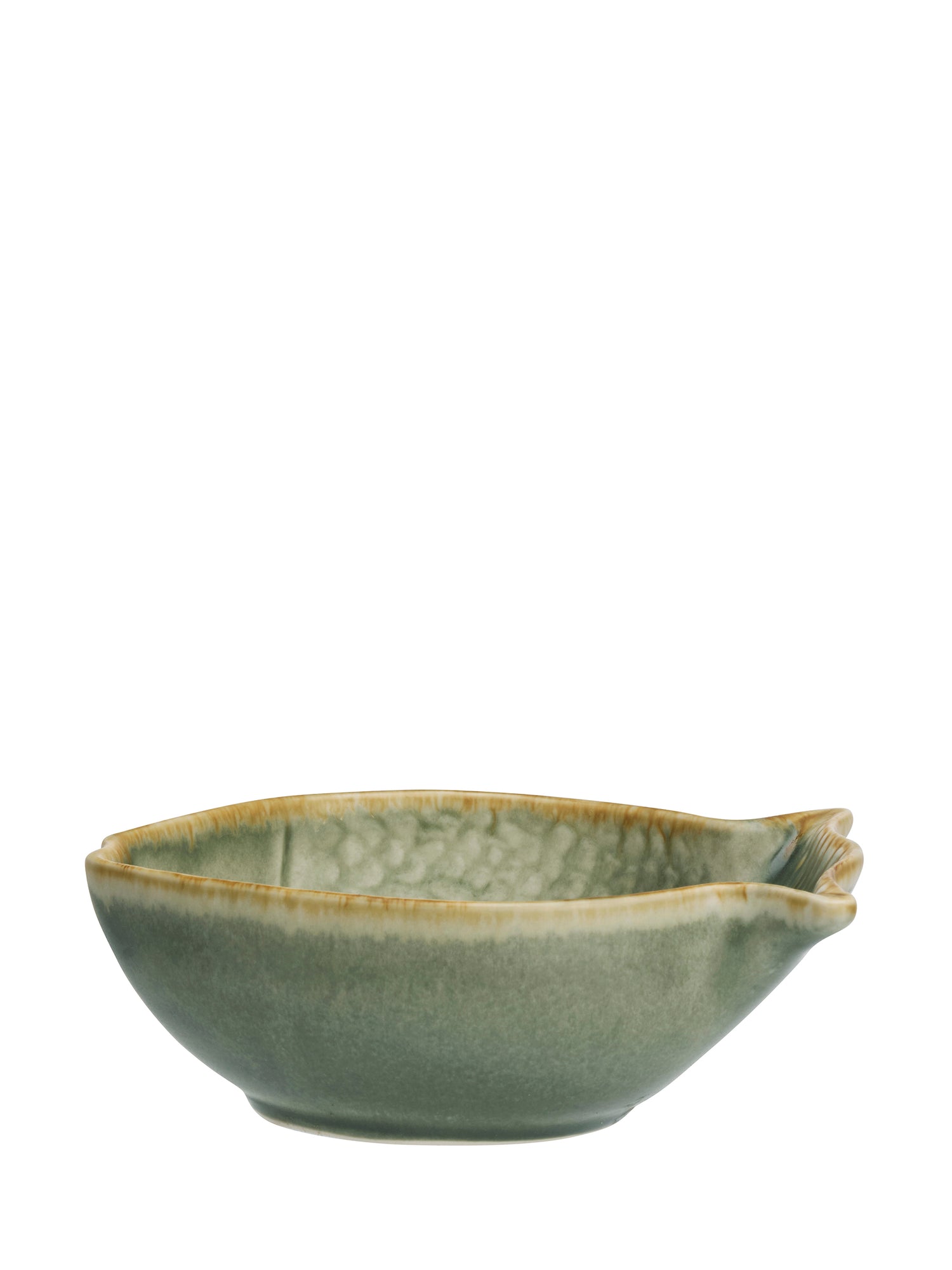 Decorative Fish Stoneware Bowl - Glazed Green