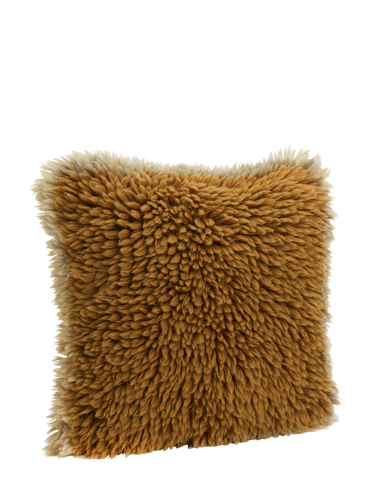 Natural Wool Cushion - Mustard, Beige