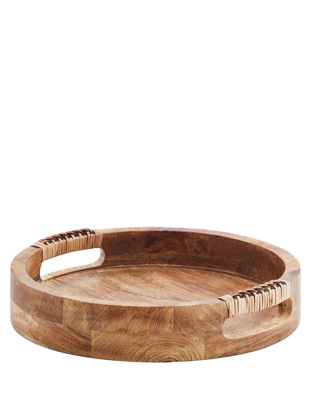 Natural Wooden Bowl - With Woven Bamboo