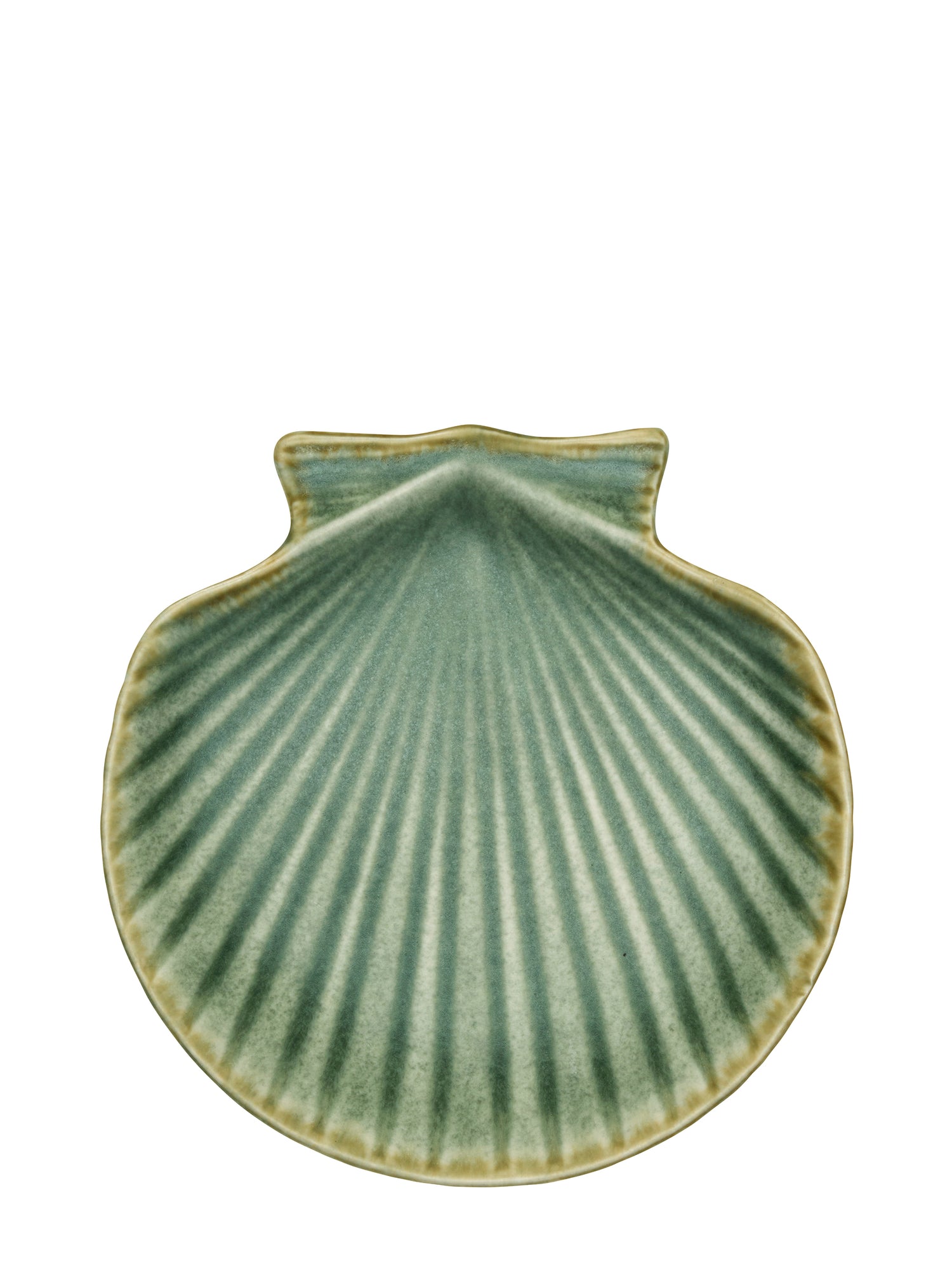 Stoneware Sea Shell Tray - Glazed Green