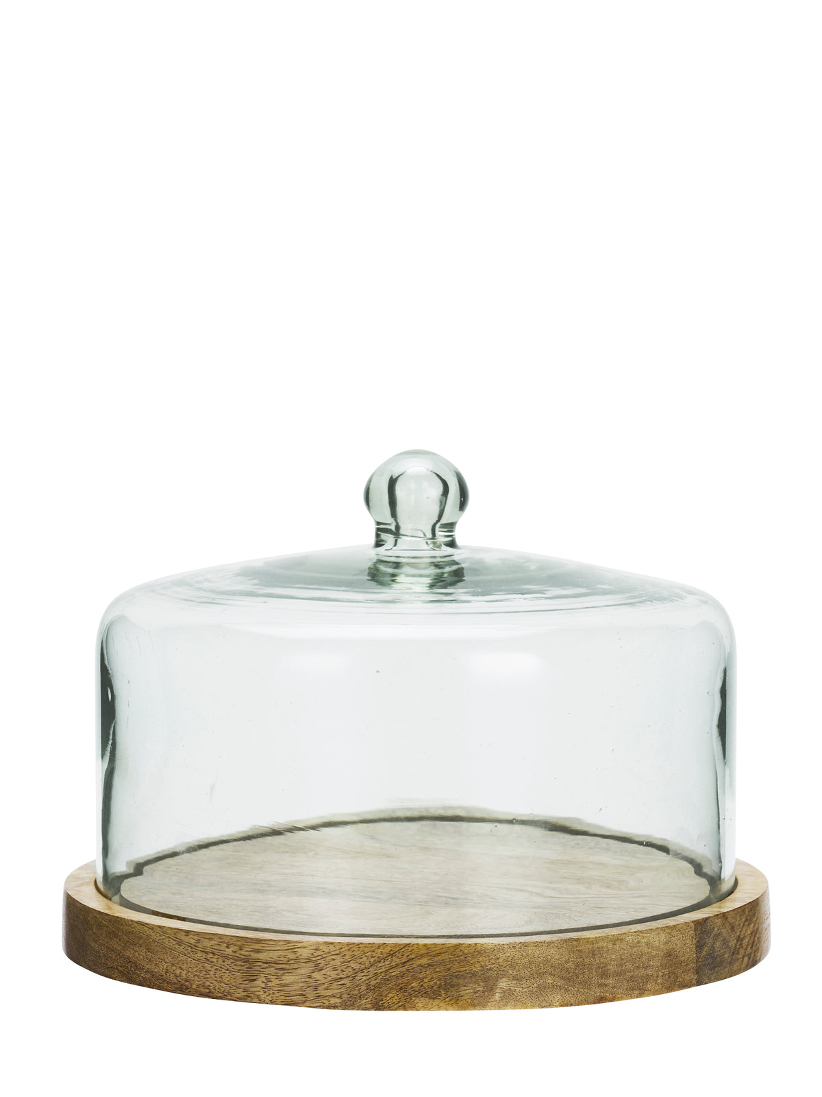 Glass Cake Dome - Wooden Base
