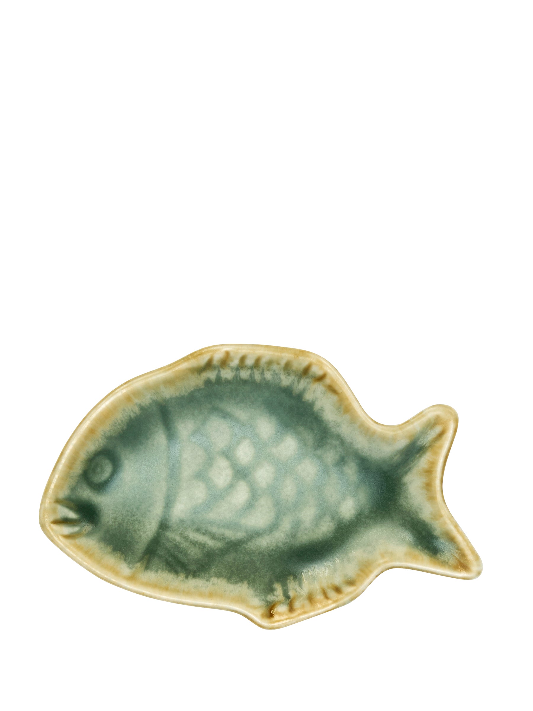 Stoneware Fish Tray - Glazed Green