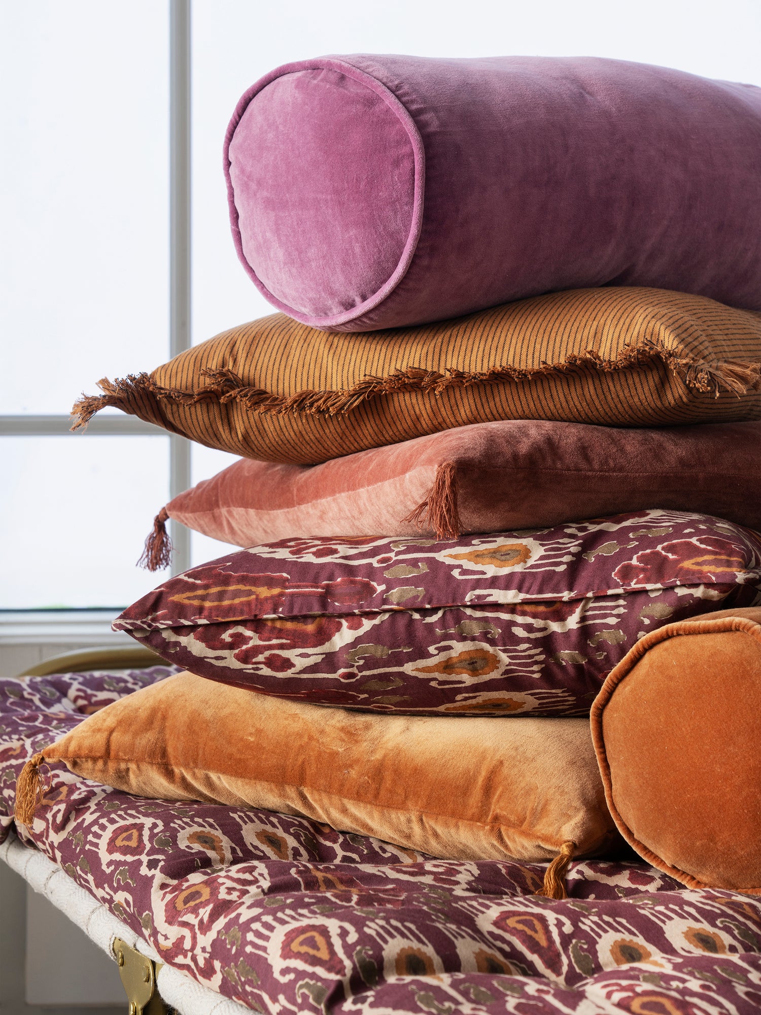 Laurel Striped Cushion - Colour Options Available - 50x50cm