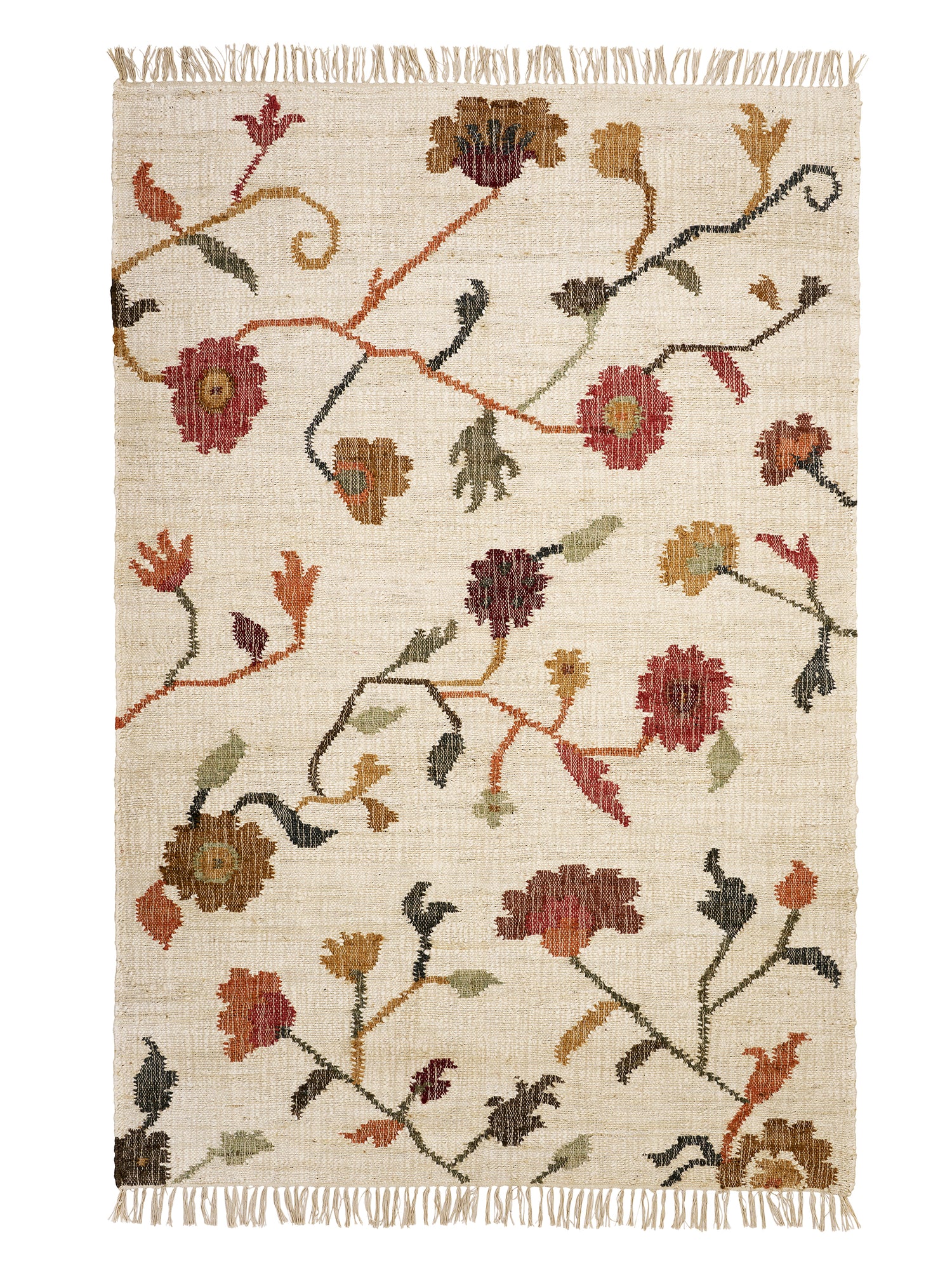Haru Handwoven Floral jute rug