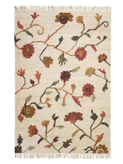 Haru Handwoven Floral jute rug