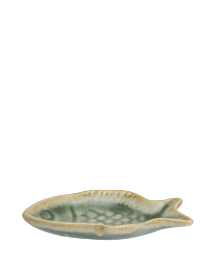 Stoneware Fish Tray - Glazed Green