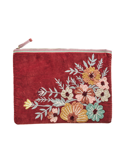 Embroidered velvet laptop sleeve - 2 Colours Available