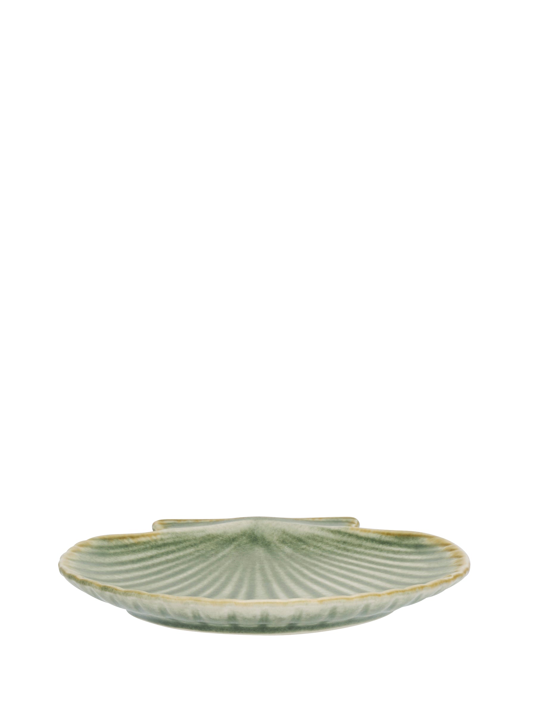 Stoneware Sea Shell Tray - Glazed Green