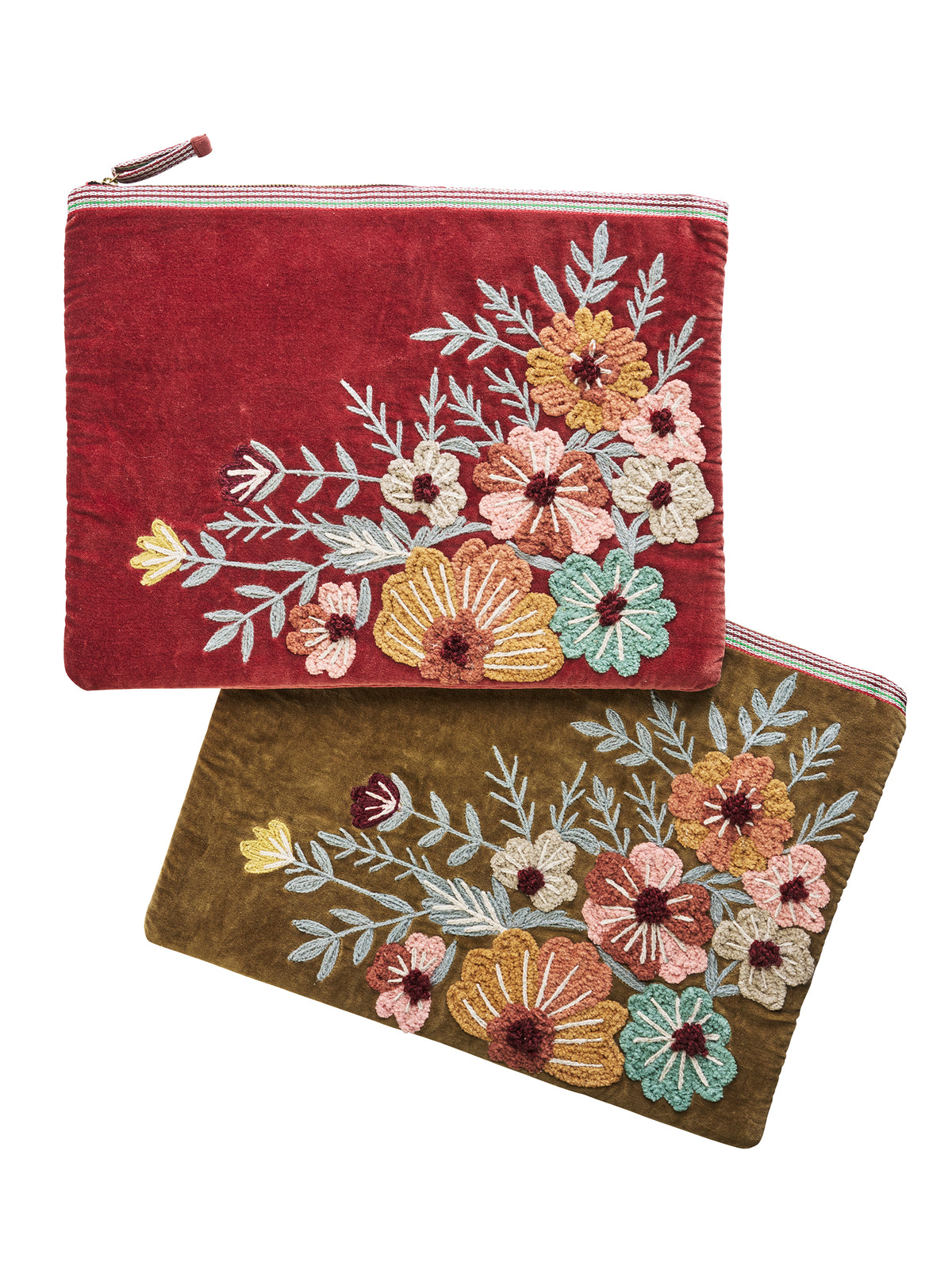 Embroidered velvet laptop sleeve - 2 Colours Available