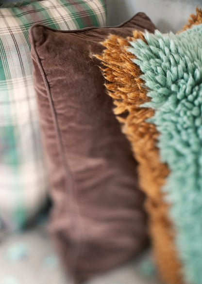 Natural Wool Cushion - Mustard, Beige