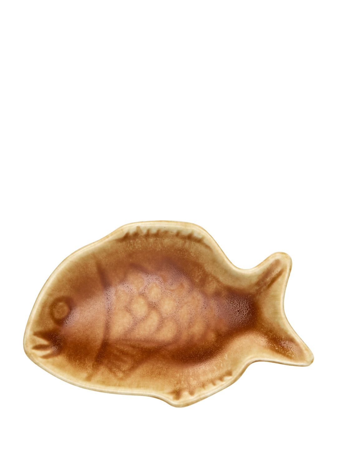 Stoneware Fish Tray - Glazed Orange