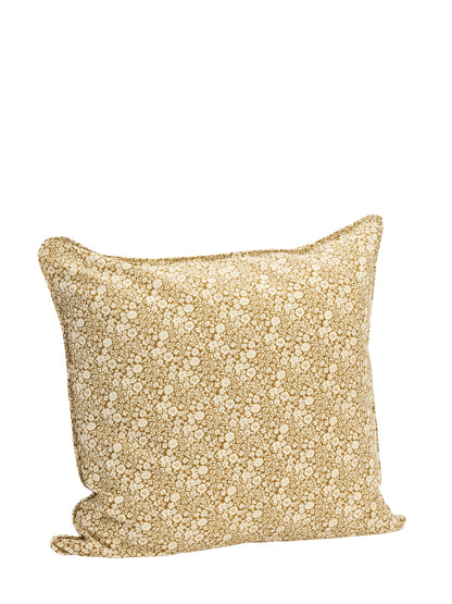 Rua Block Print Inspired Cushion - Caramel, Ochre