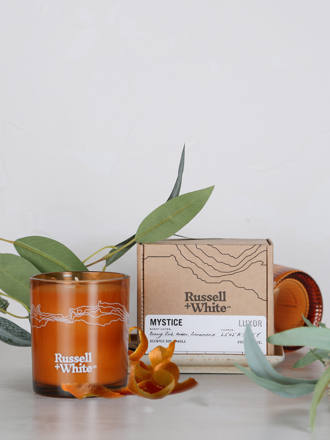 Mystice Soy Wax Scented Candle - Orange Rind, Amber, Frankincense