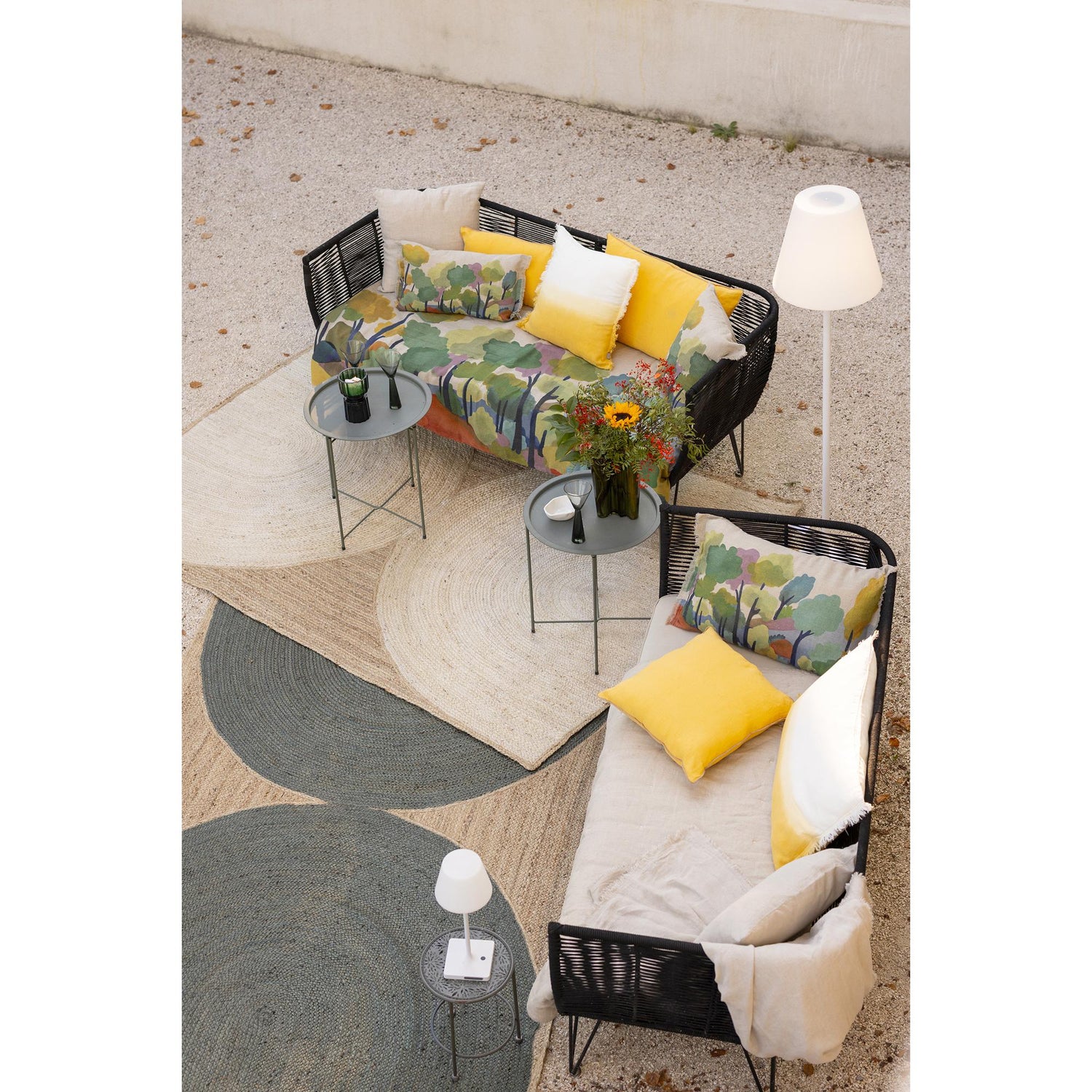 Kosta Rug Patterned Jute Rug - Neige
