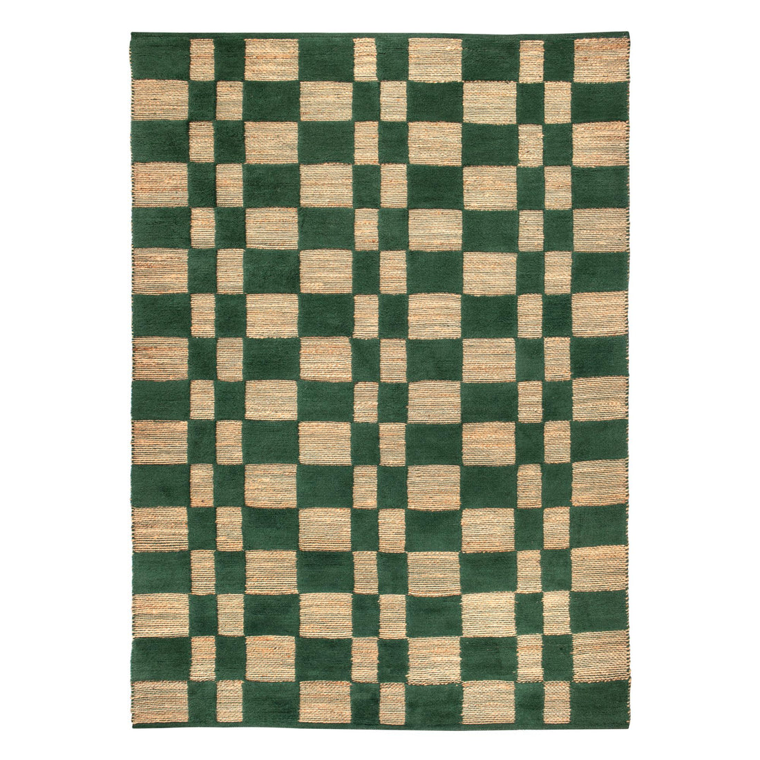 Milena Checkered Outdoor Rug - Rich Green - 160x230x1cm