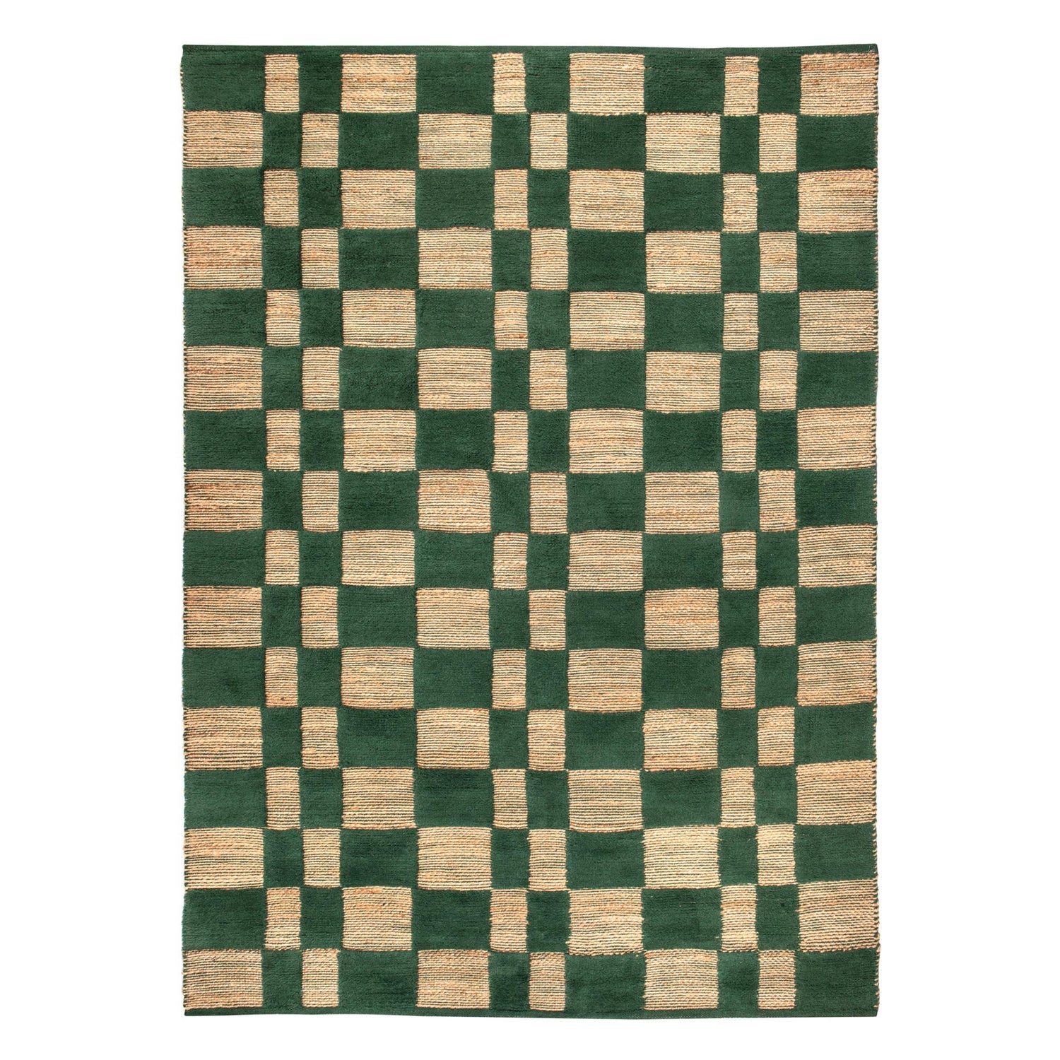Milena Checkered Outdoor Rug - Rich Green - 160x230x1cm
