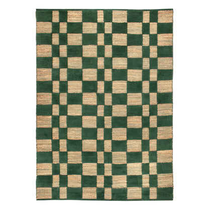 Milena Checkered Outdoor Rug - Rich Green - 160x230x1cm