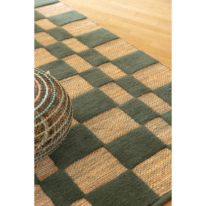 Milena Checkered Outdoor Rug - Rich Green - 160x230x1cm