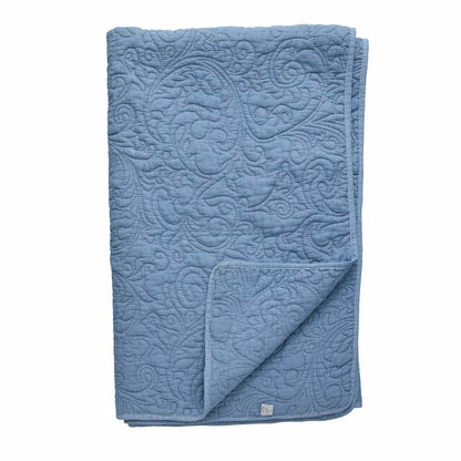 Isabelle Quilted Throw - Light Blue