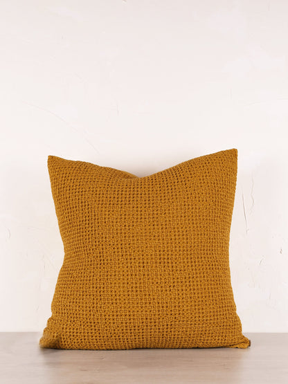 Maia Recycled Cotton Cushion - Safran - 45x45cm
