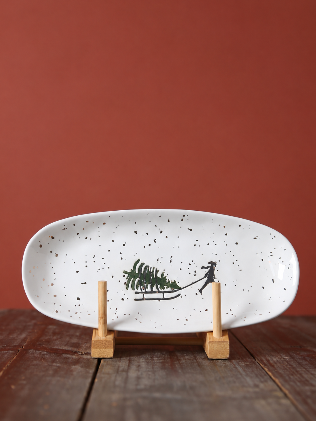 Snowy Skiing Small platter