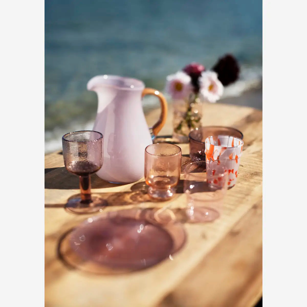 Hammered Drinking Glass - Light Peach