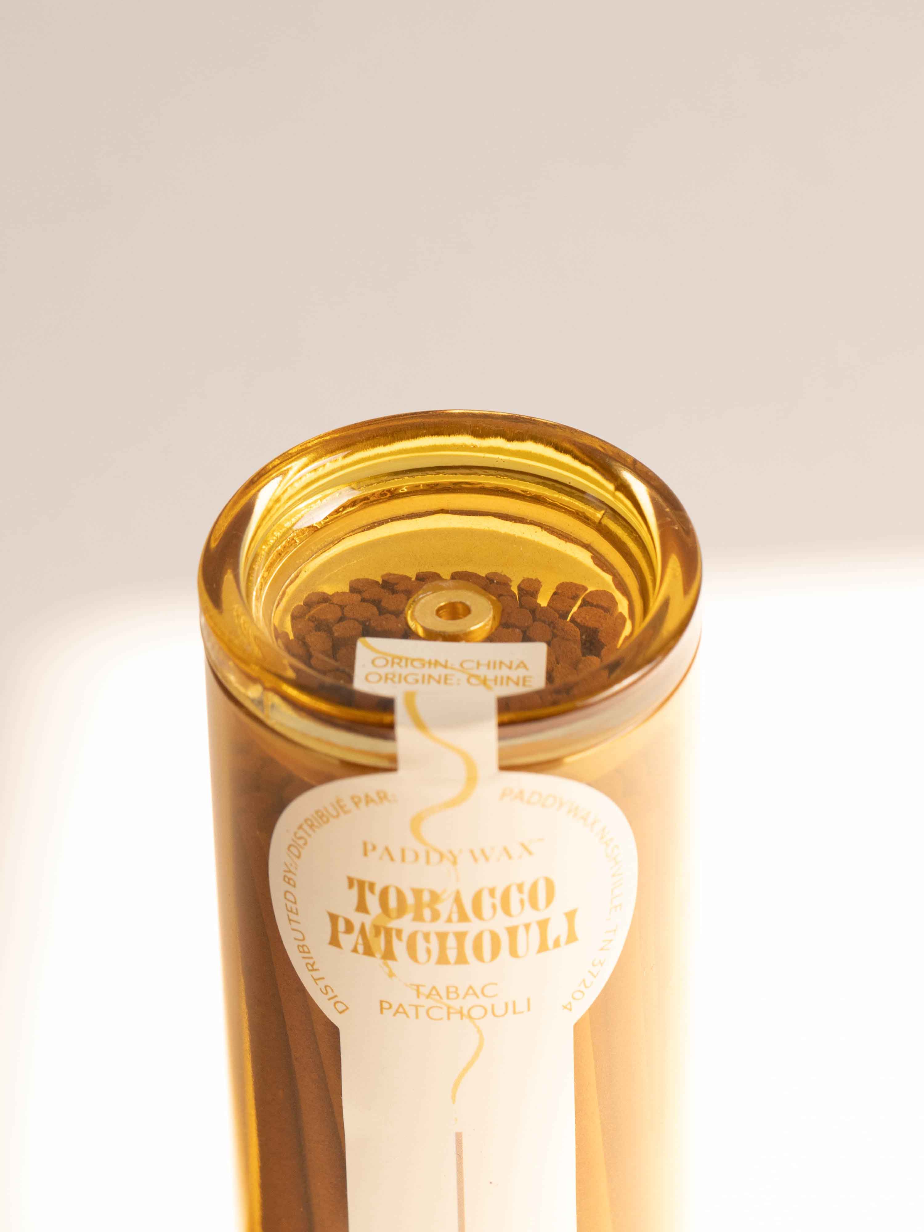 100 Incense Sticks &amp; Glass Holder - Tobacco Patchouli