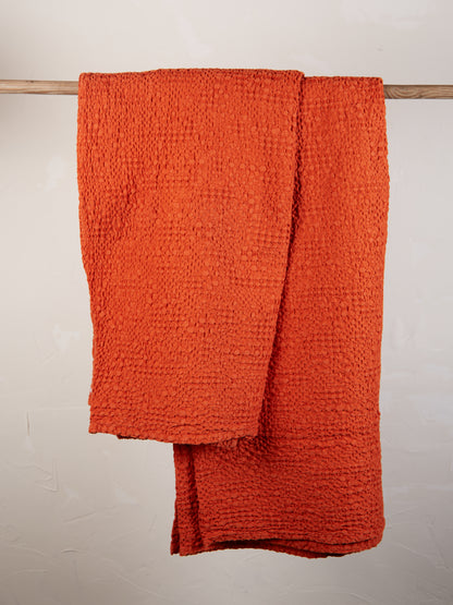 Stonewashed Cotton Tana Bedspread Throw - Rooibos - 3 Sizes Available