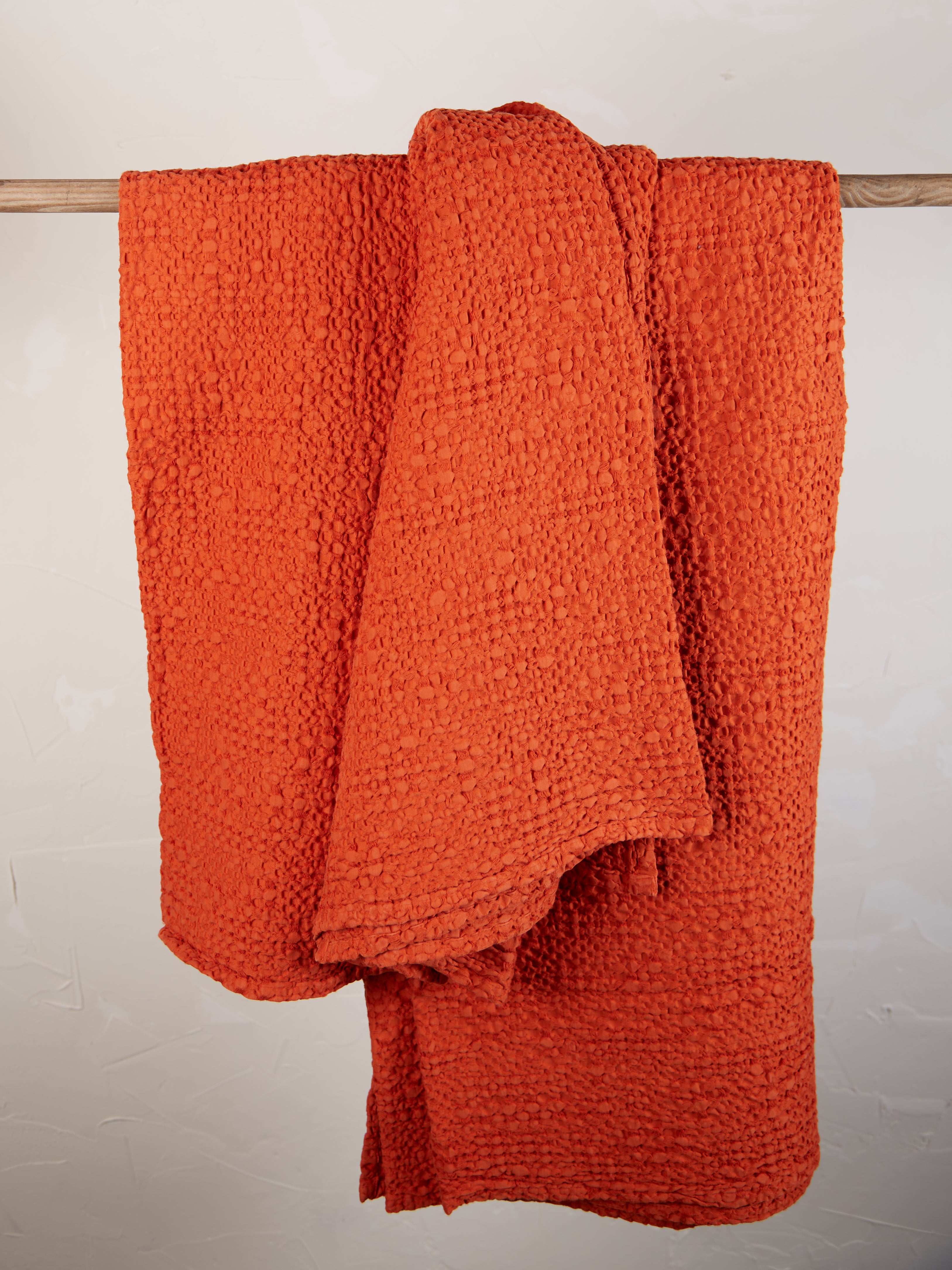 Stonewashed Cotton Tana Bedspread Throw - Rooibos - 3 Sizes Available