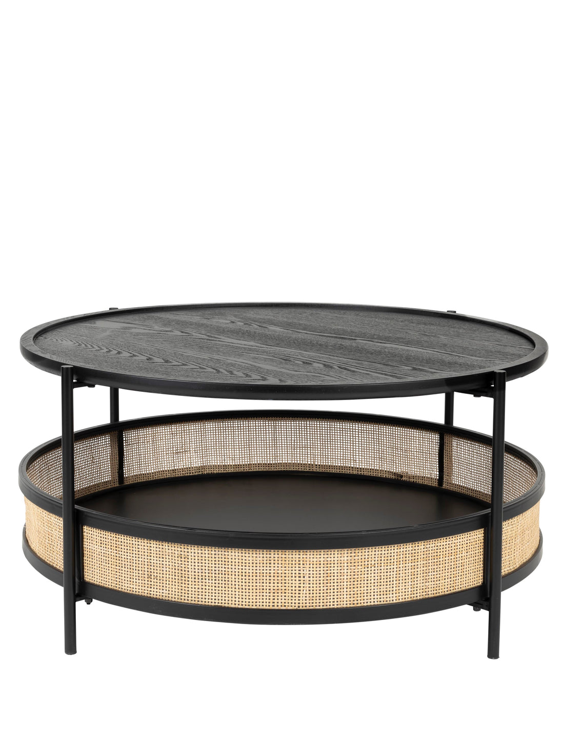 Marvis Black Rattan Round Coffee Table
