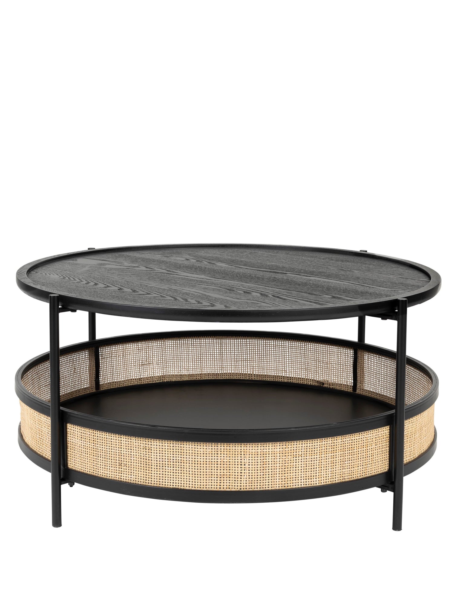 Marvis Black Rattan Round Coffee Table