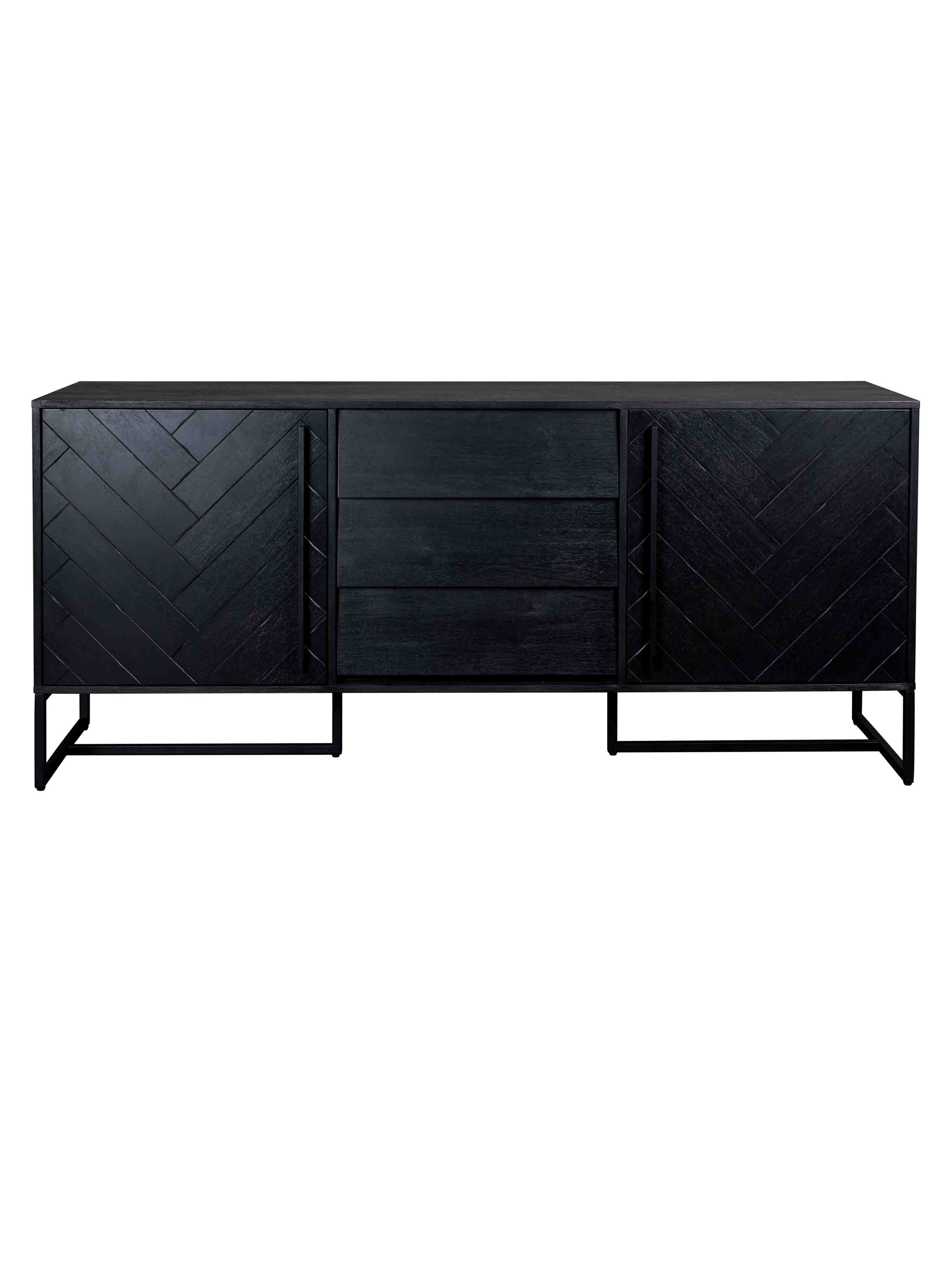 Class Sideboard High - Oak,Brown and Black