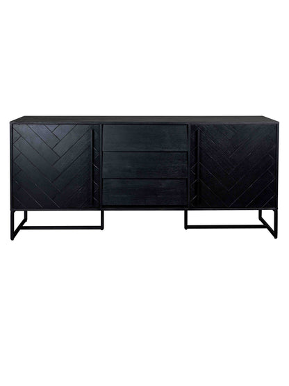 Class Sideboard High - Oak,Brown and Black