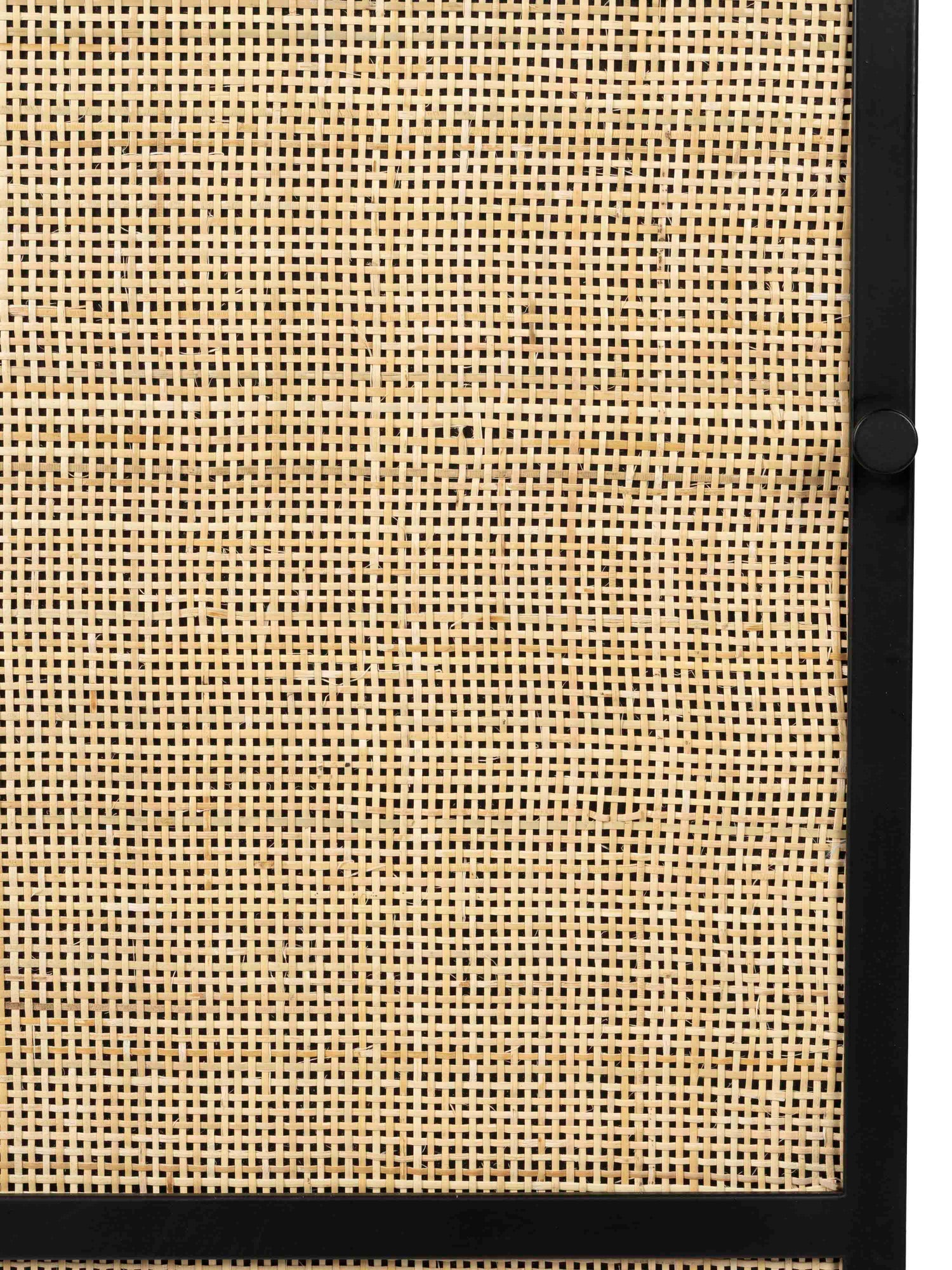 Armie Single High Cabinet in Black And Rattan