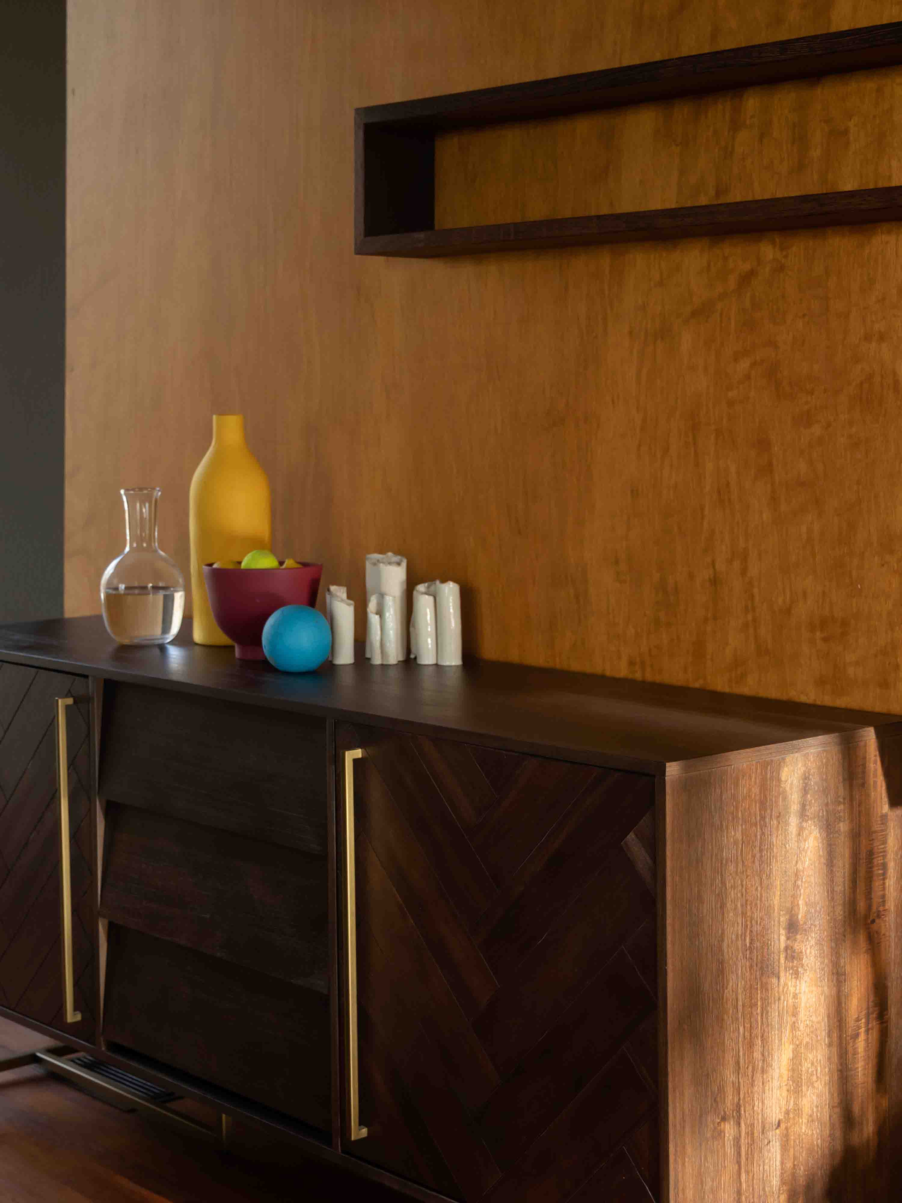 Class Sideboard High - Oak,Brown and Black