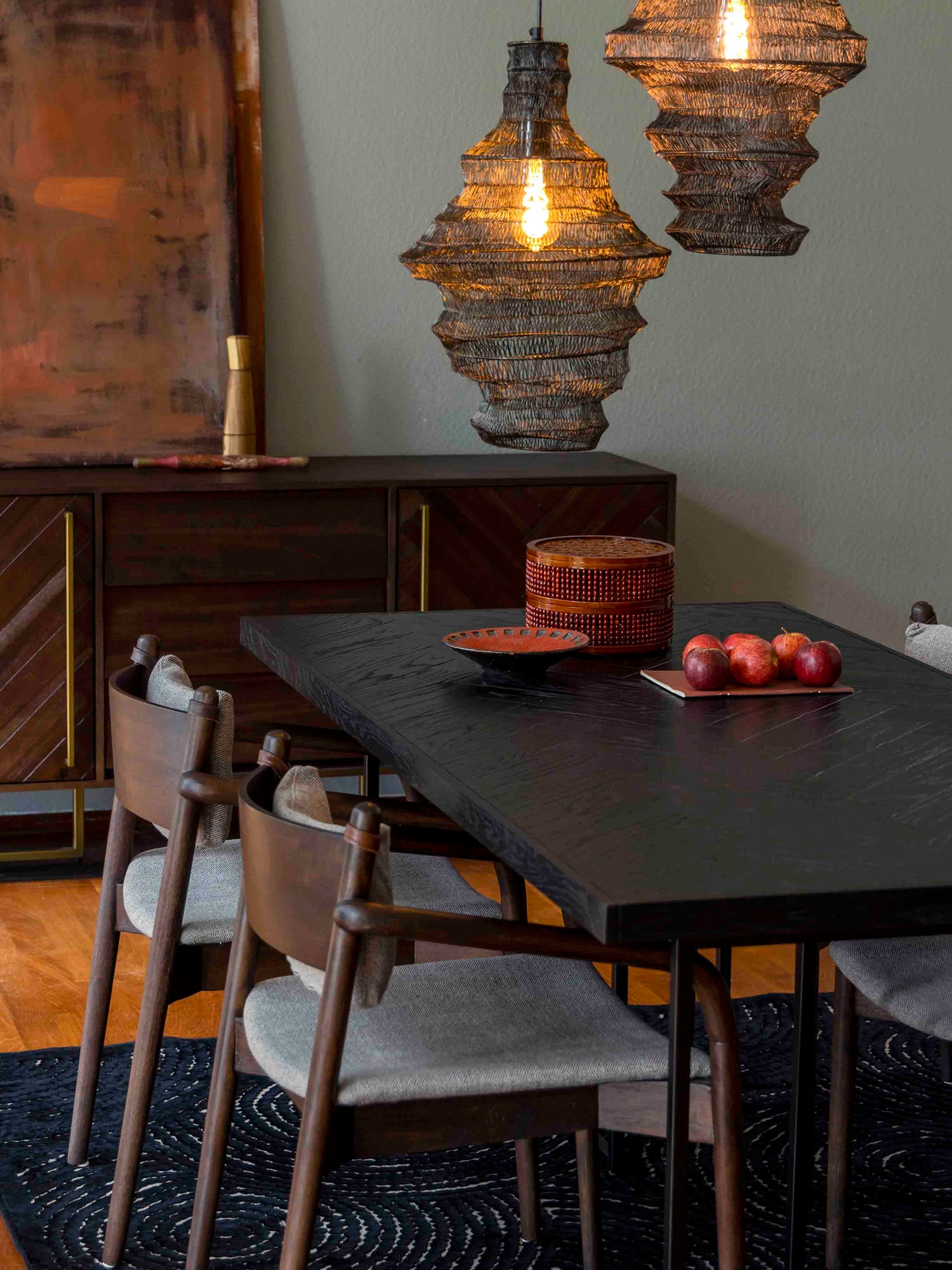 Class Sideboard High - Oak,Brown and Black