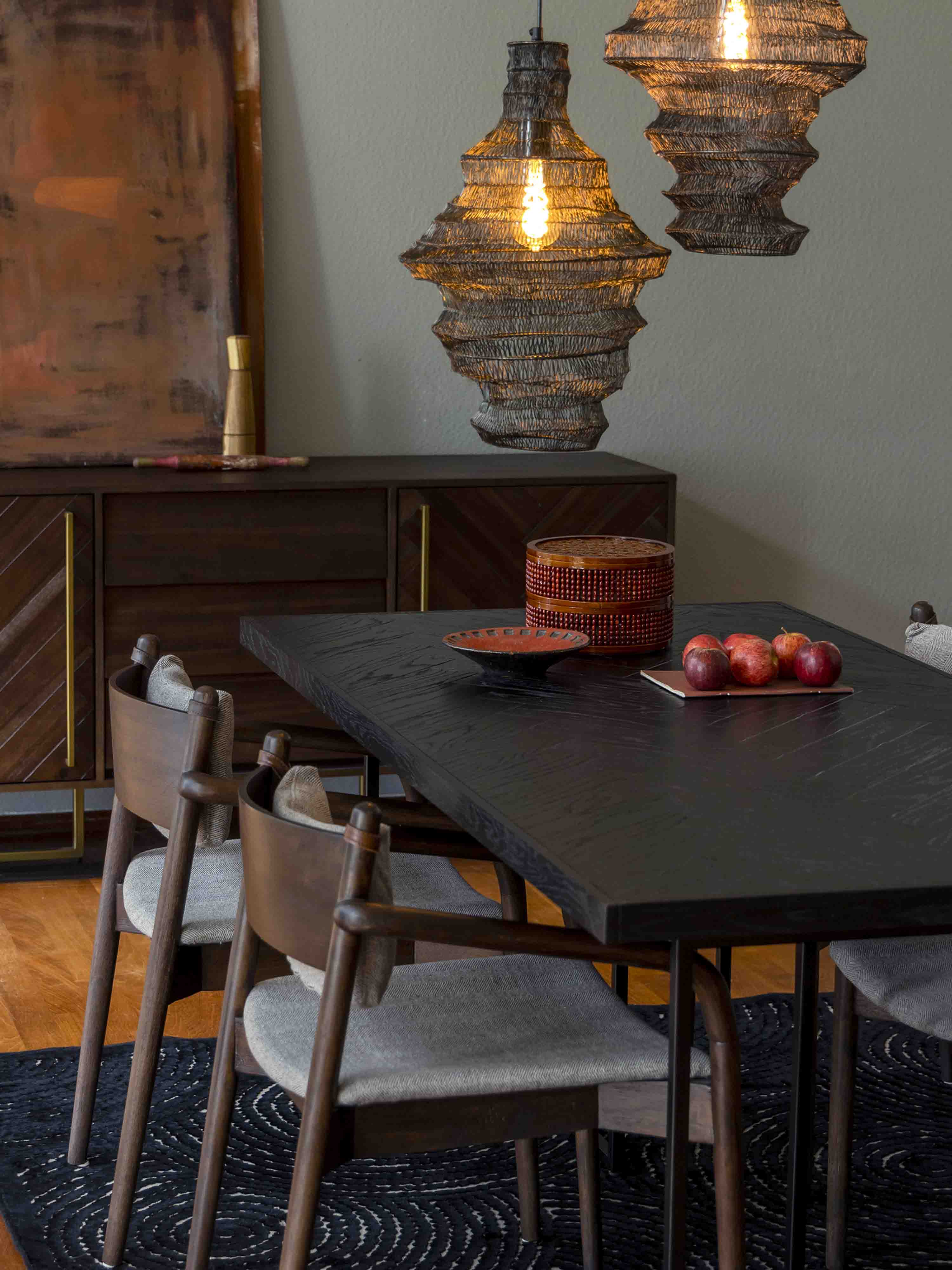 Class Sideboard High - Oak,Brown and Black