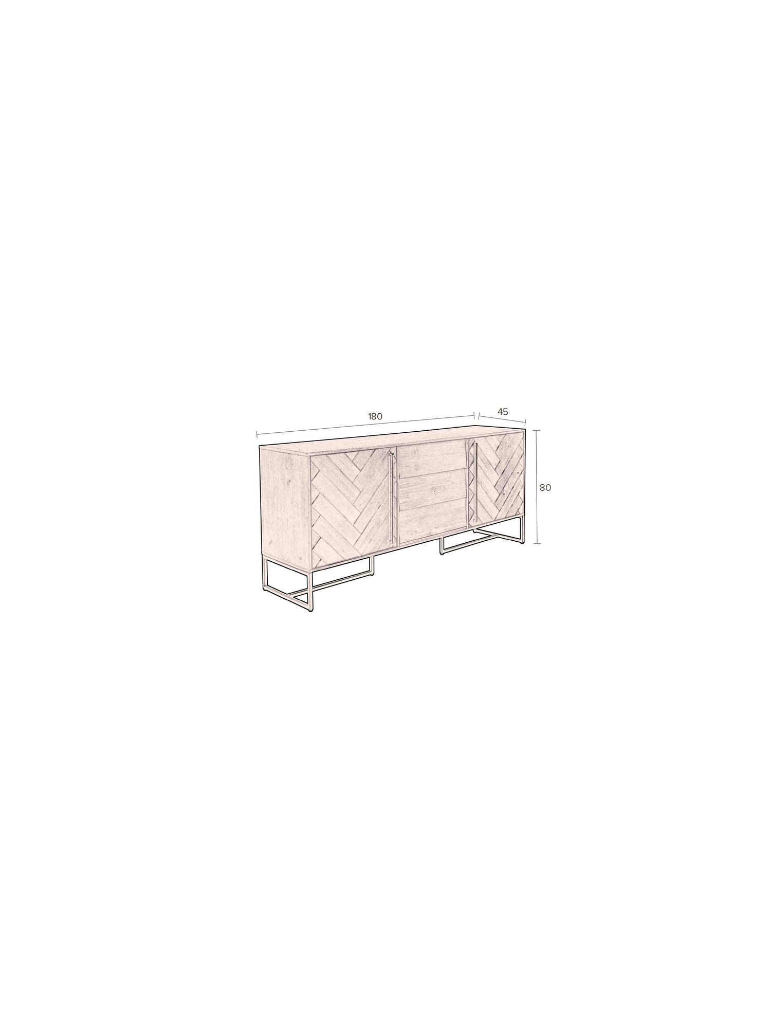 Class Sideboard High - Oak,Brown and Black