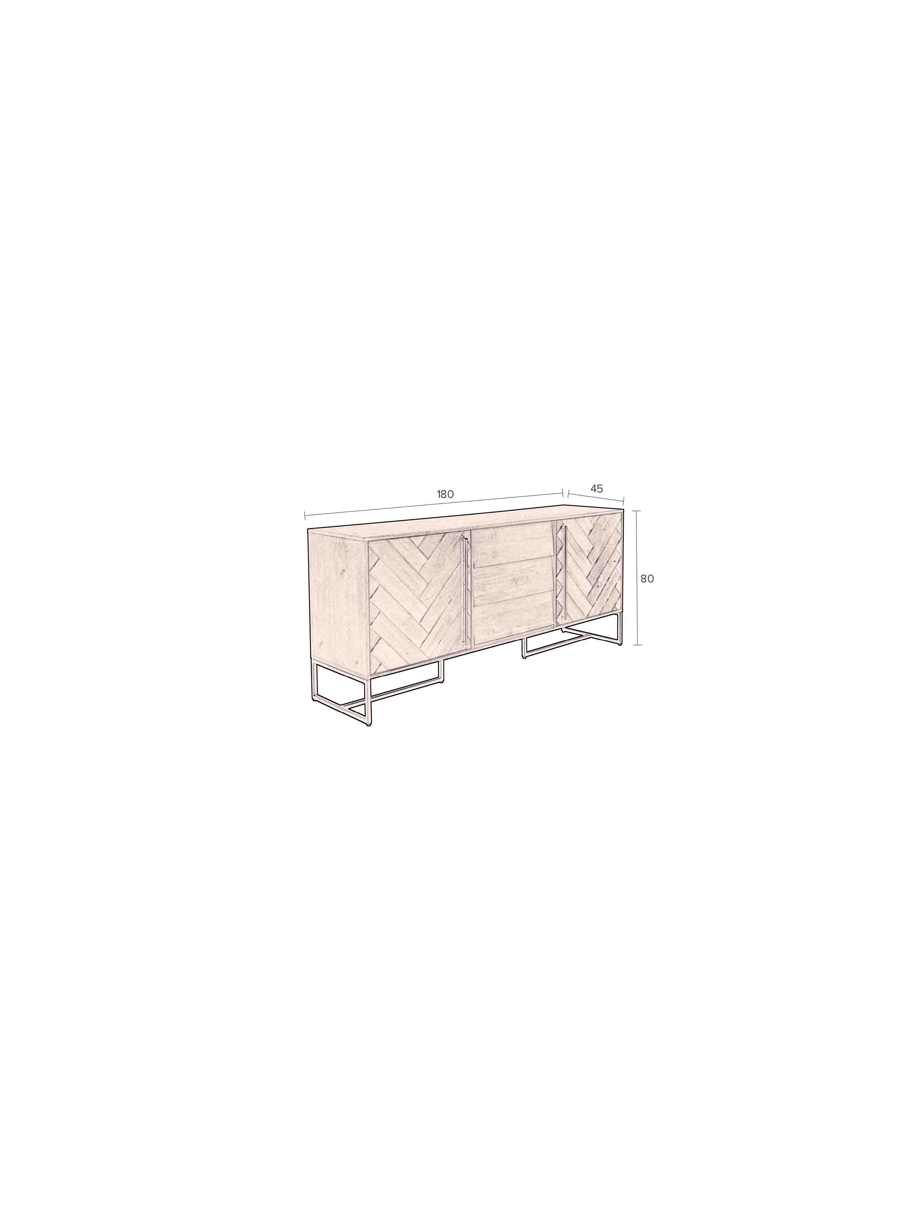 Class Sideboard High - Oak,Brown and Black