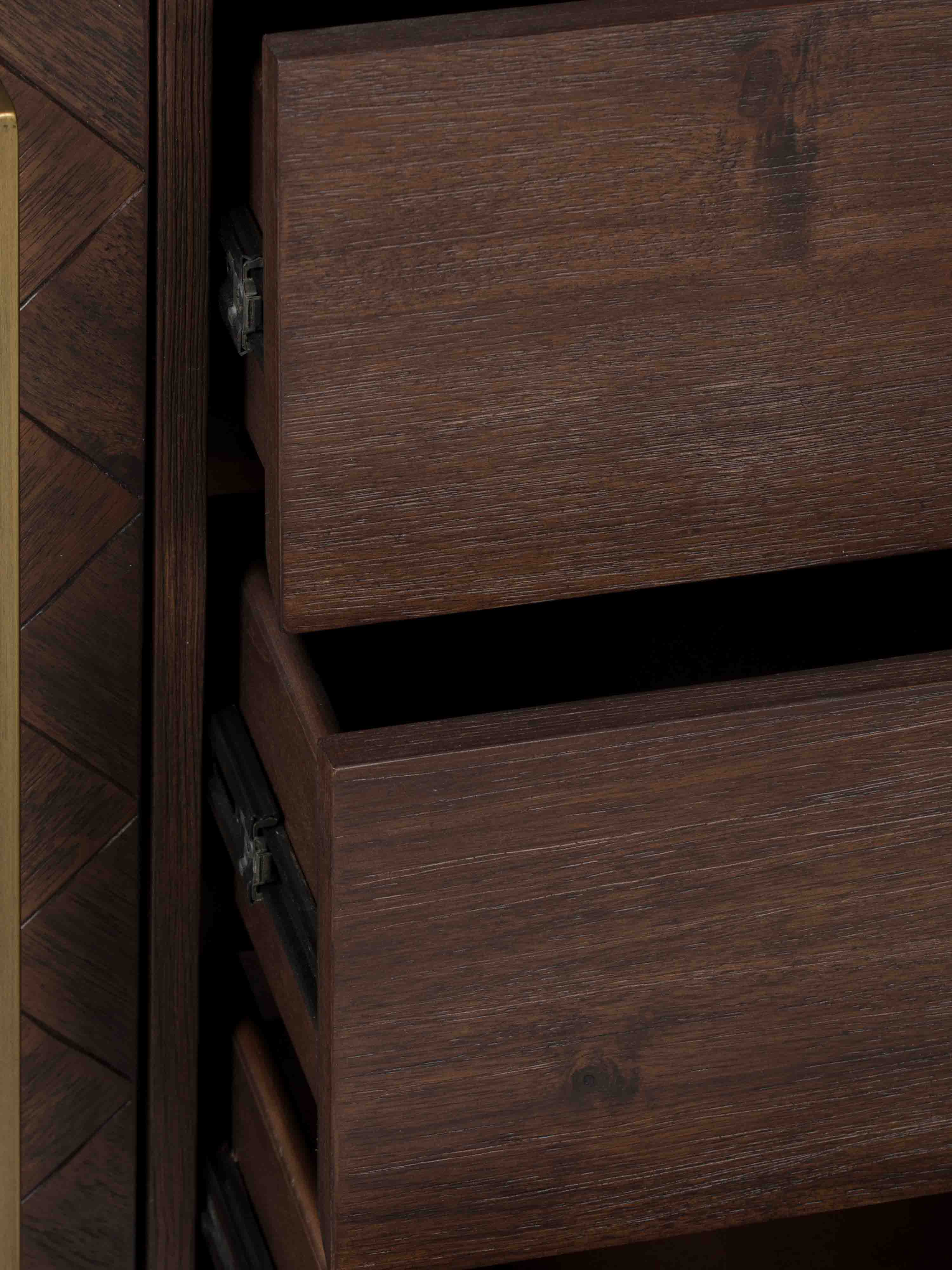 Class Sideboard High - Oak,Brown and Black