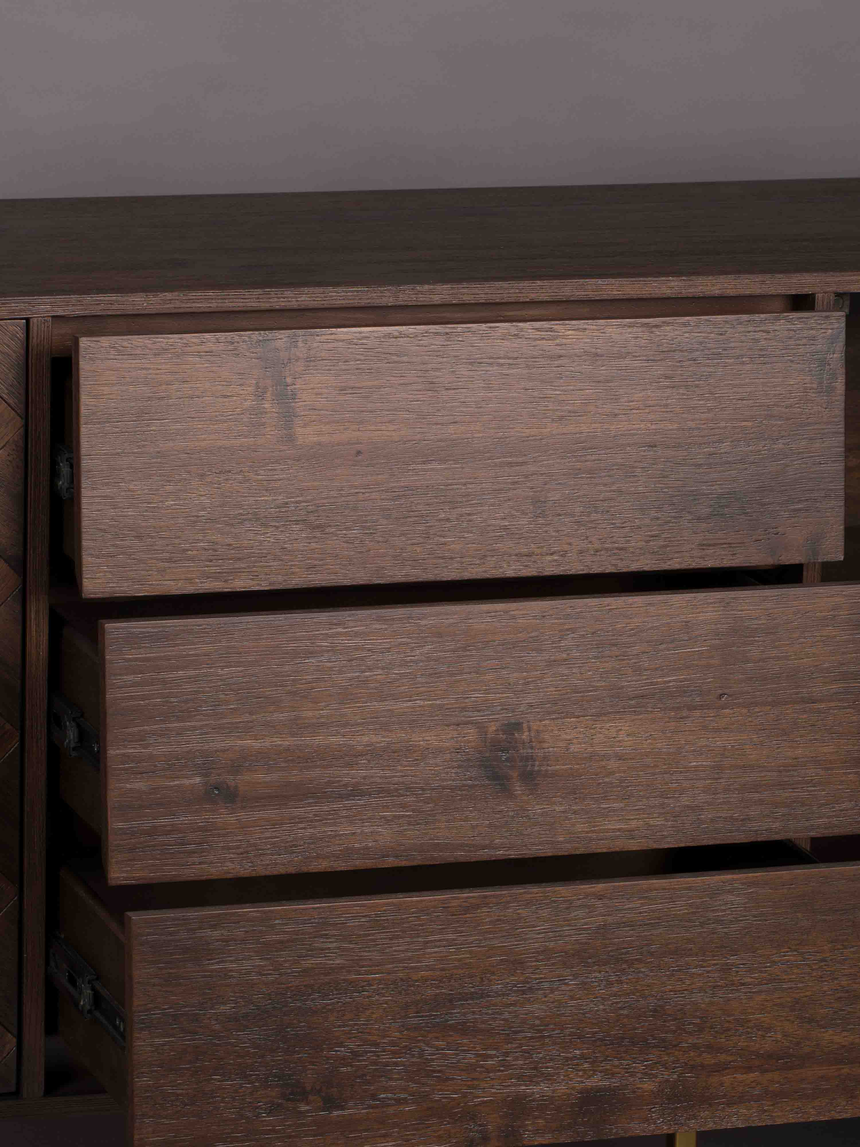 Class Sideboard High - Oak,Brown and Black