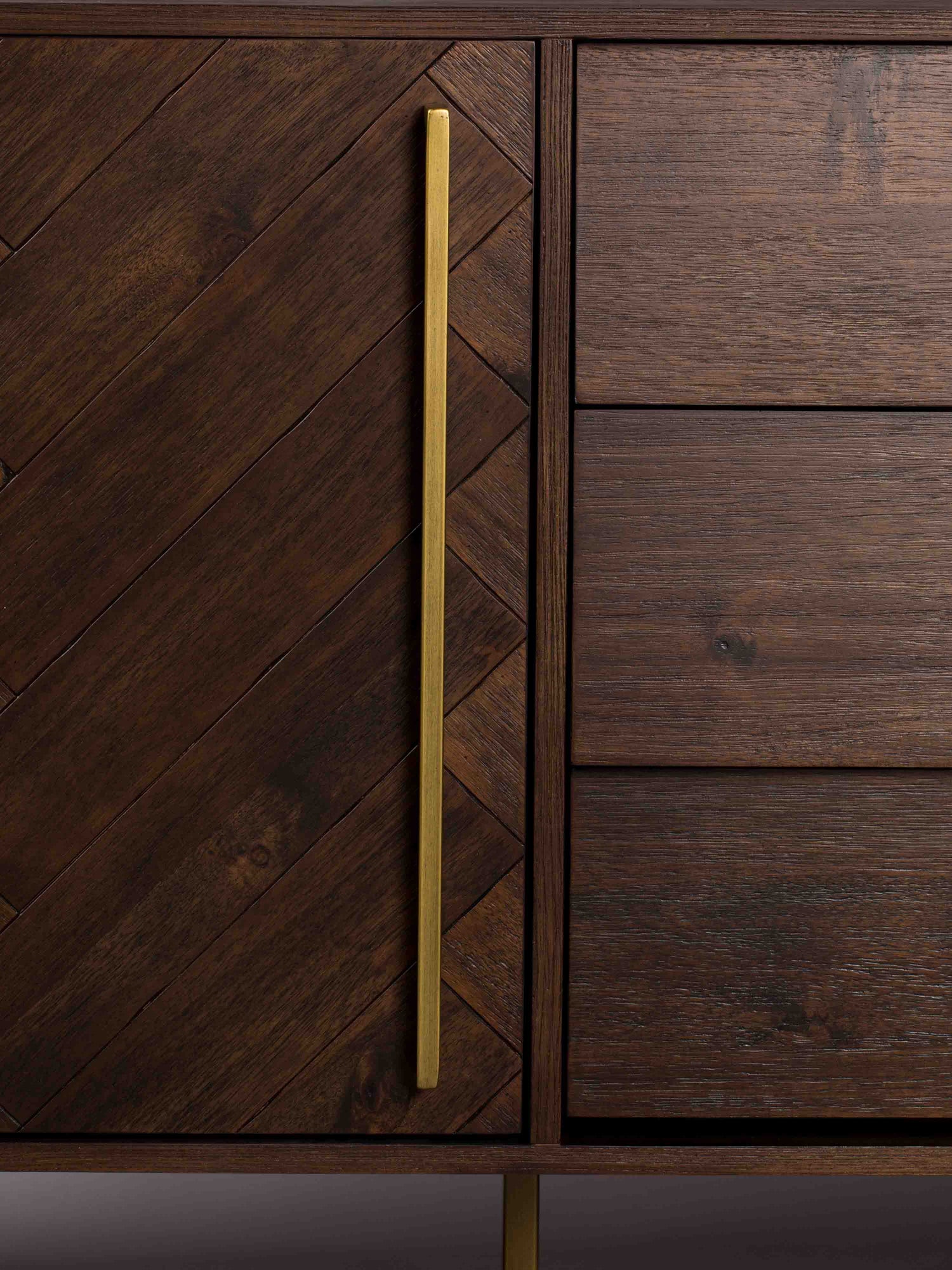 Class Sideboard High - Oak,Brown and Black