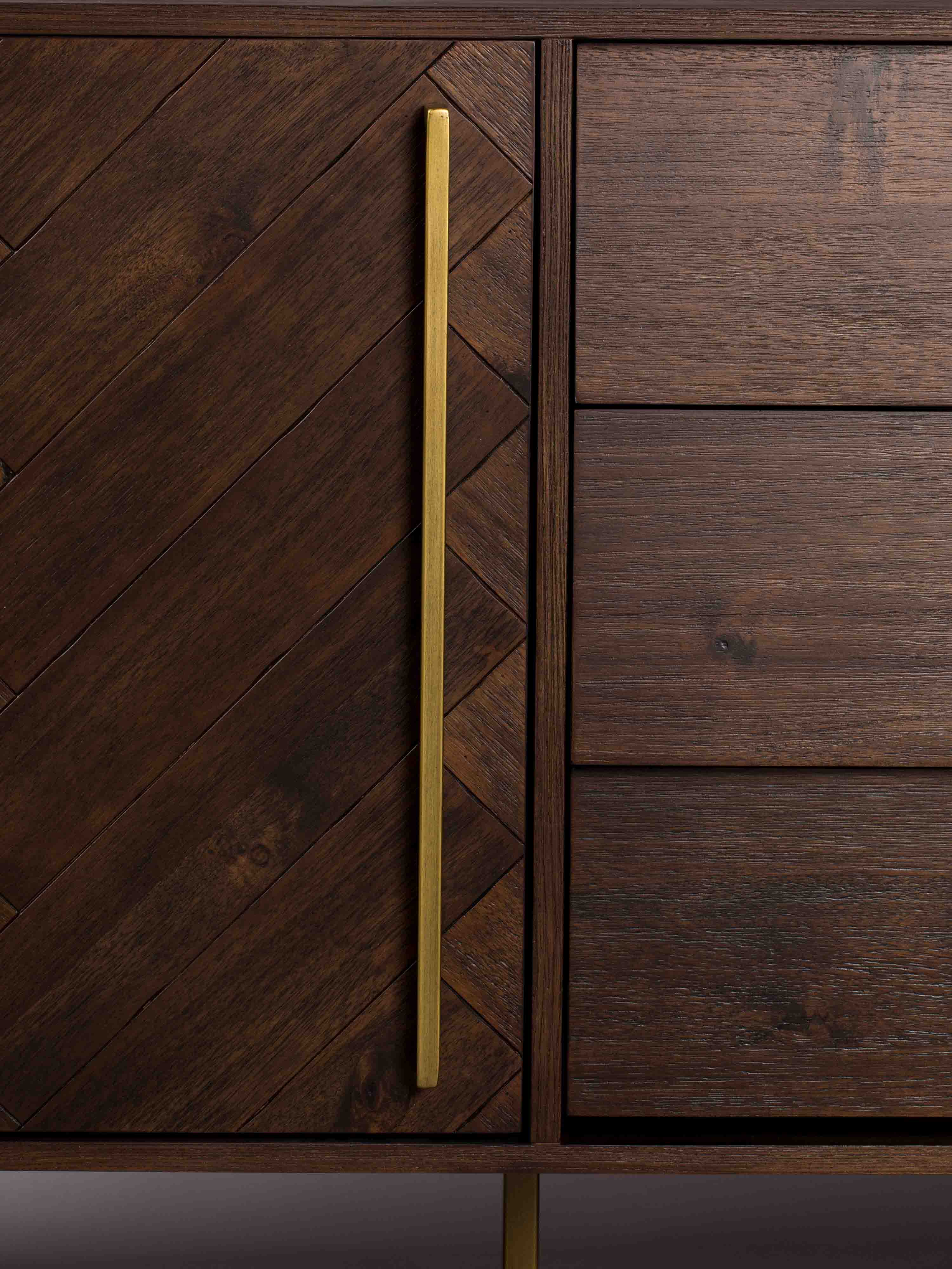 Class Sideboard High - Oak,Brown and Black