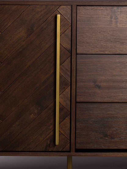 Class Sideboard High - Oak,Brown and Black