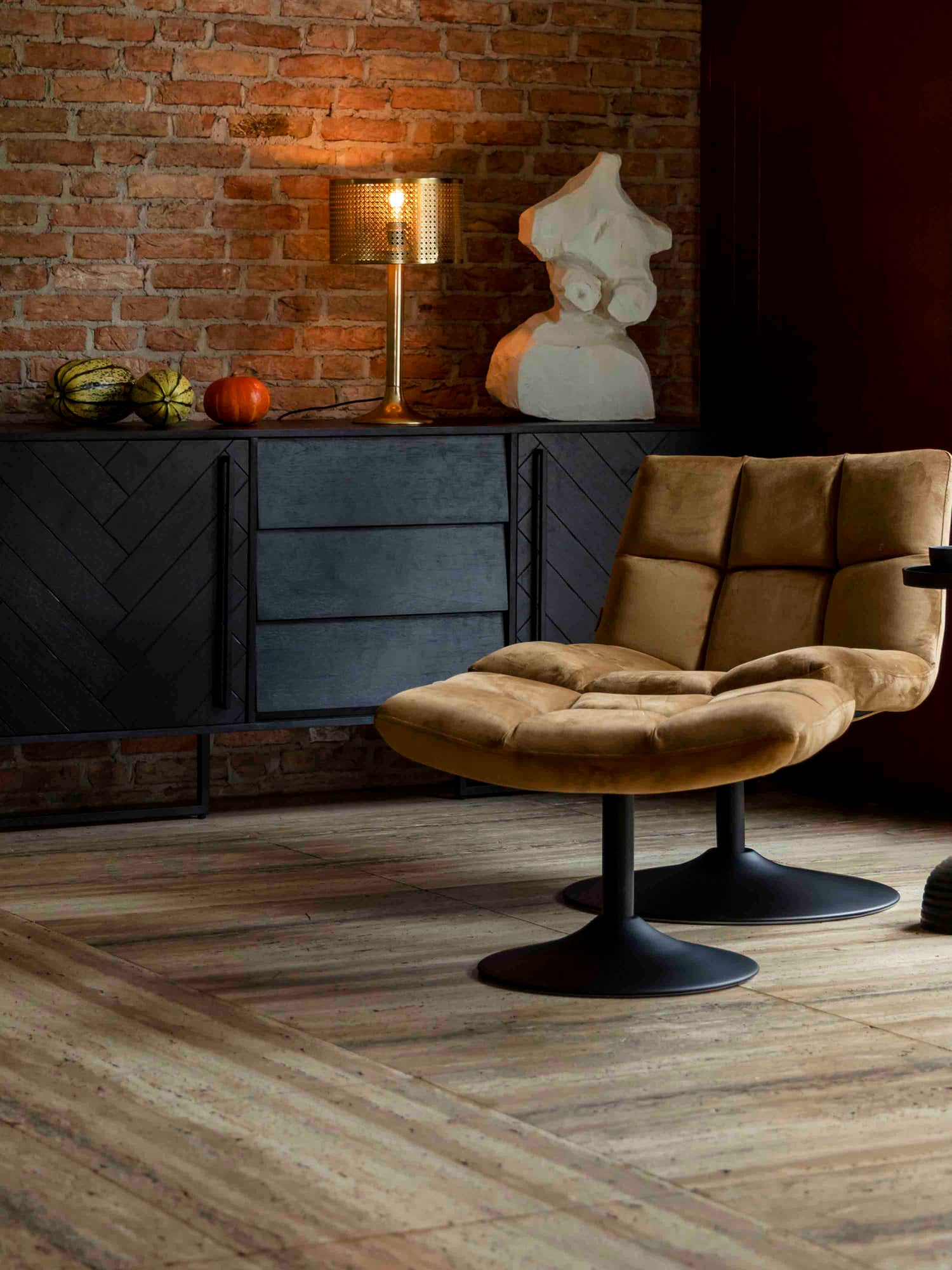 Class Sideboard High - Oak,Brown and Black