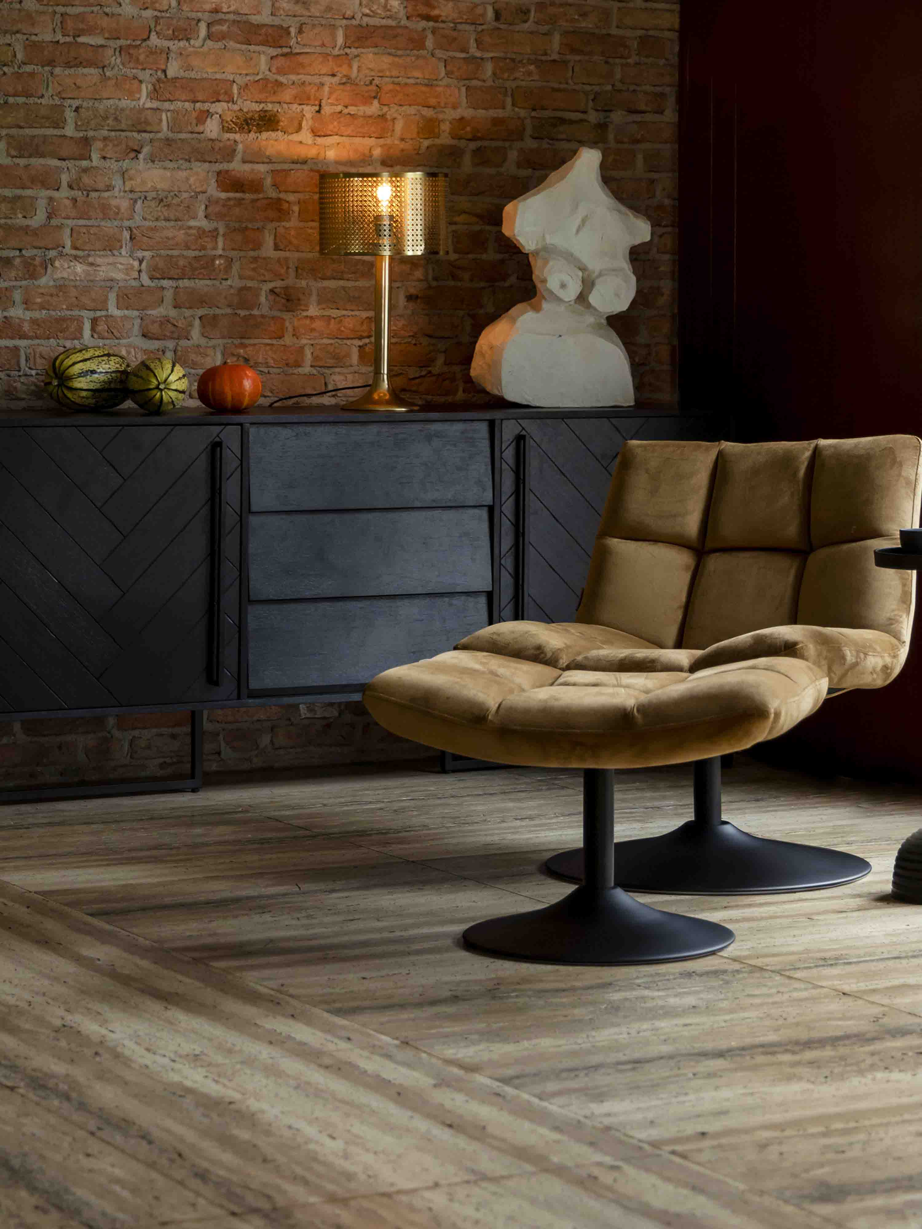 Class Sideboard High - Oak,Brown and Black