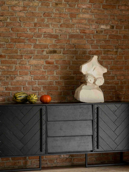 Class Sideboard High - Oak,Brown and Black