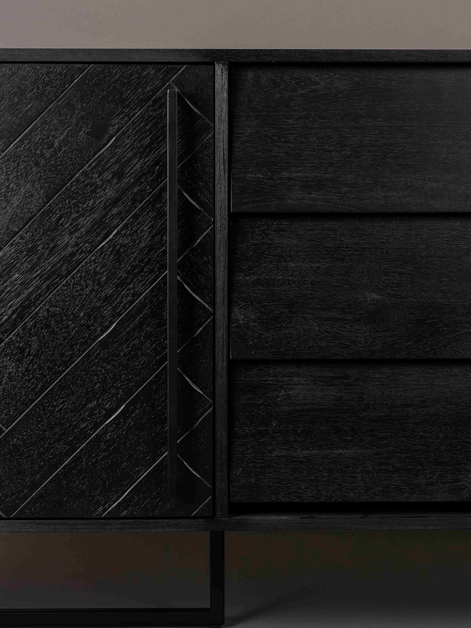 Class Sideboard High - Oak,Brown and Black
